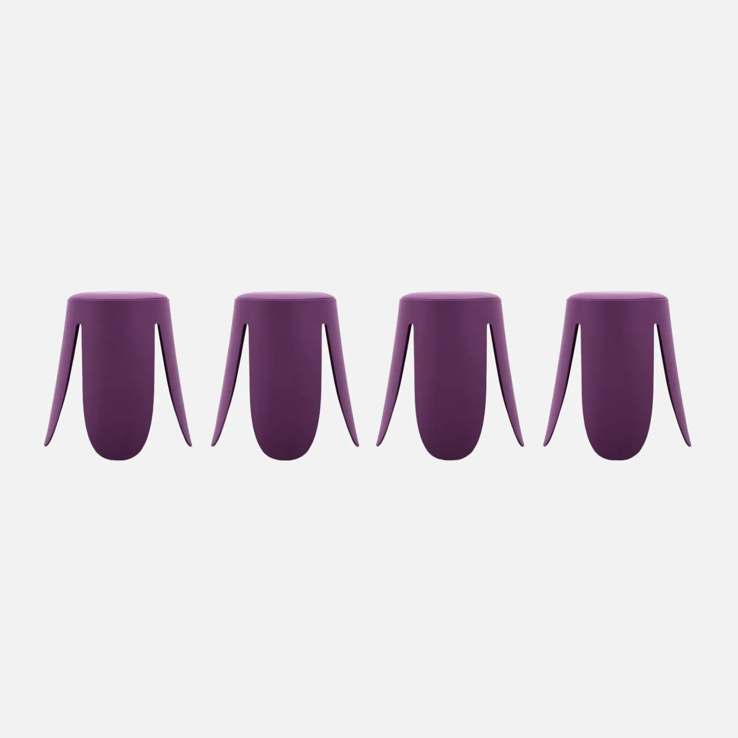 Taburete apilable polipiel, set de 4