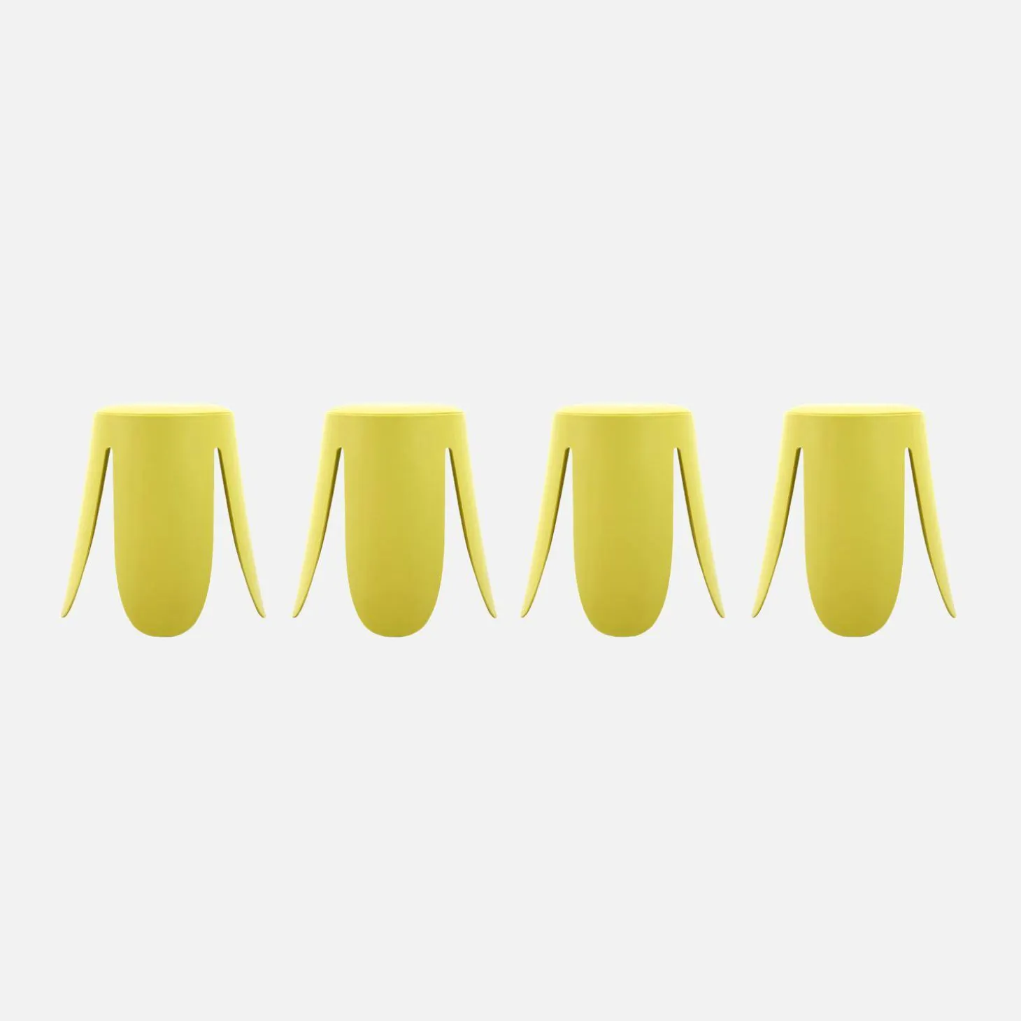 Taburete apilable polipiel, set de 4