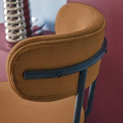 Taburete de bar asiento giratorio metal y tela simple, set de 2