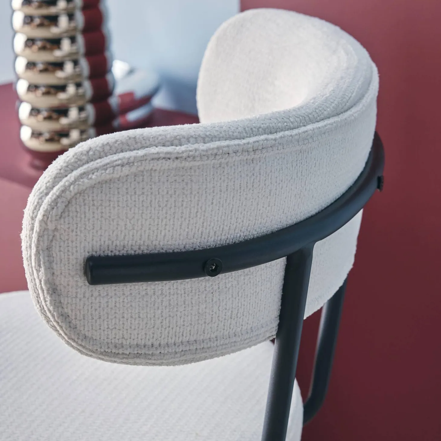 Taburete de bar asiento giratorio metal y tela simple, set de 2