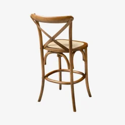 Taburete de bar bistró vintage de madera, set de 2
