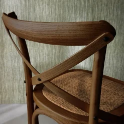 Taburete de bar bistró vintage de madera, set de 2