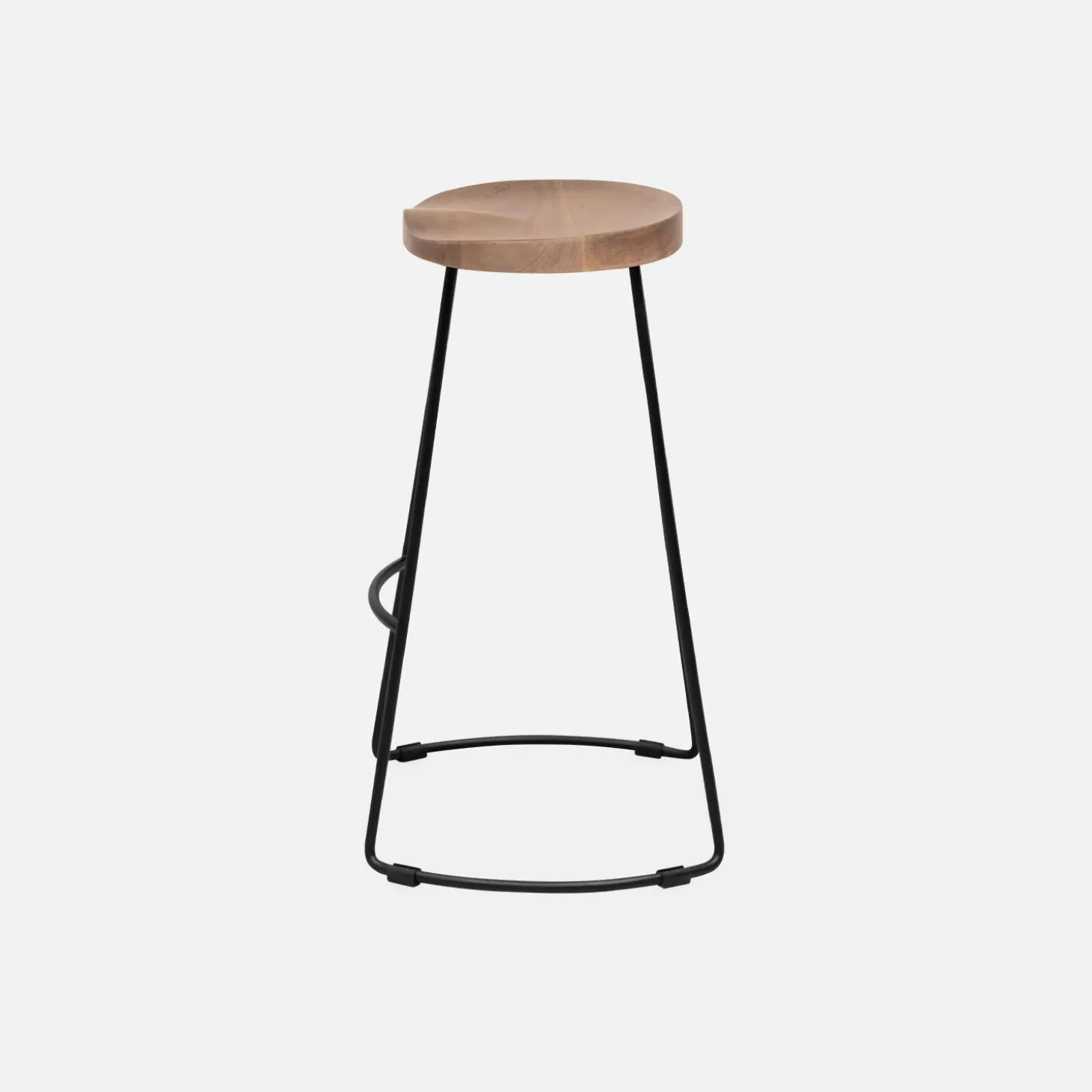 Taburete de bar de madera y acero, set de 2