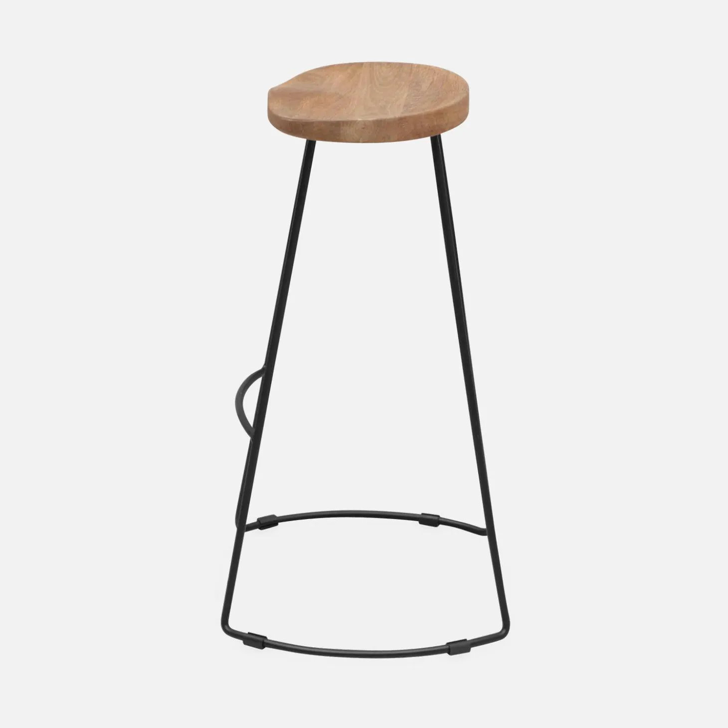Taburete de bar de madera y acero, set de 2