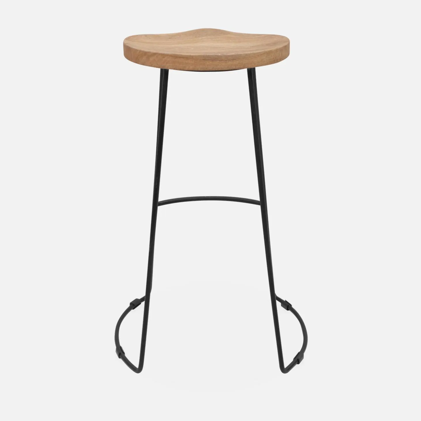Taburete de bar de madera y acero, set de 2