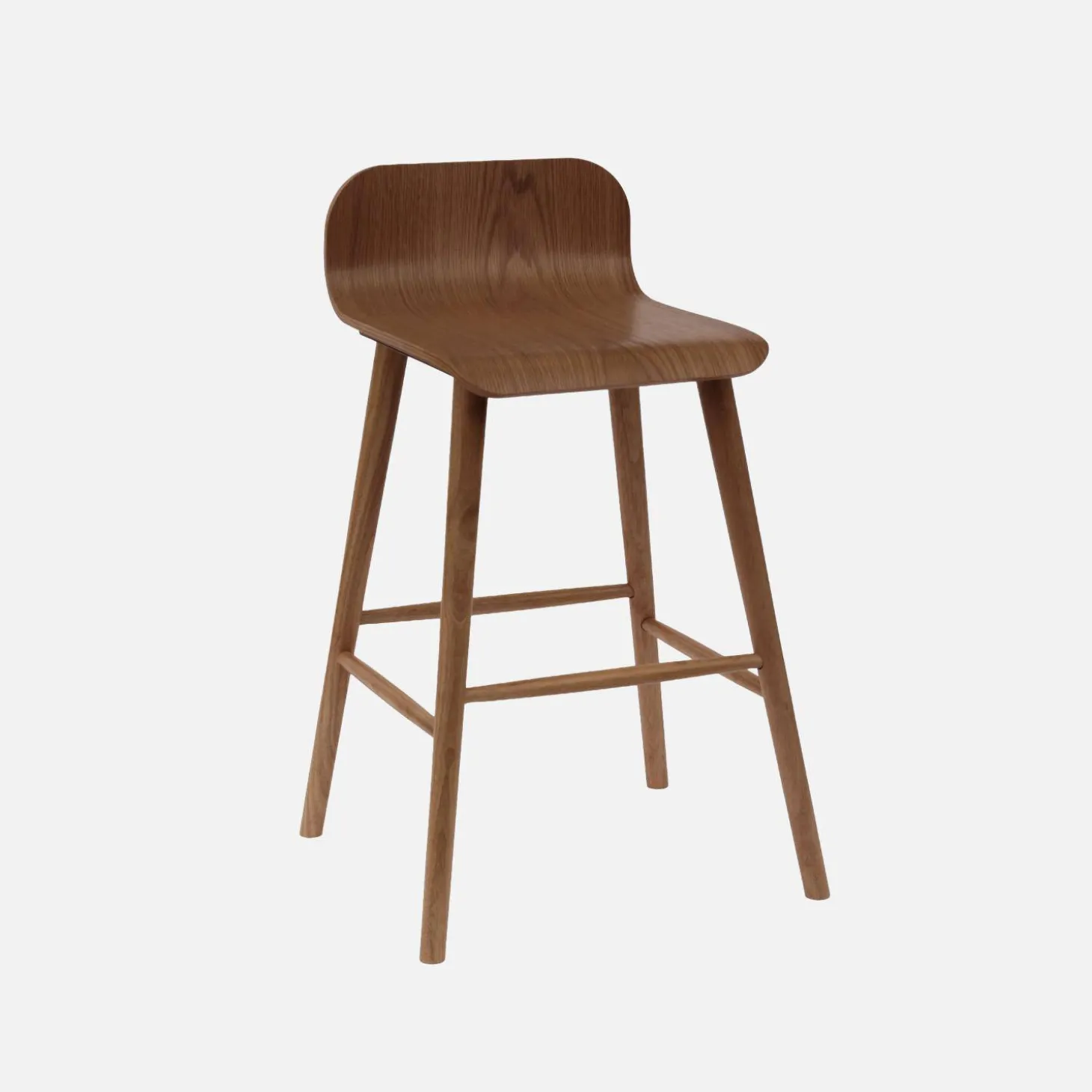 Taburete de bar escandinavo de madera de hevea 67,5cm, set de 2