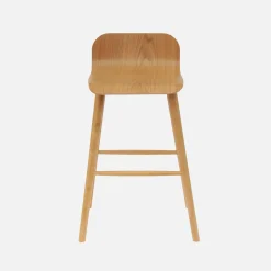 Taburete de bar escandinavo de madera de hevea 67,5cm, set de 2