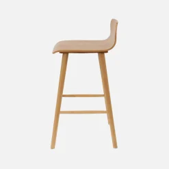 Taburete de bar escandinavo de madera de hevea 67,5cm, set de 2
