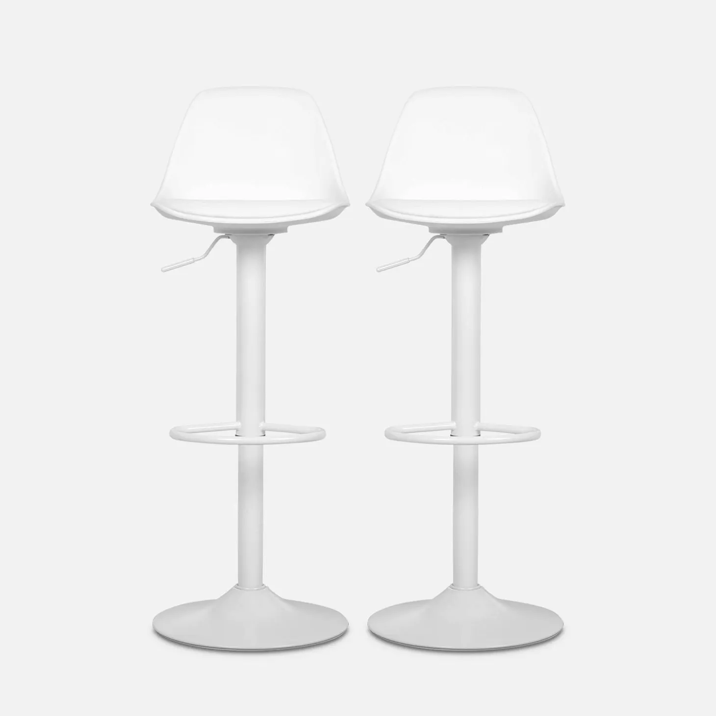 Taburete de bar regulable con imitación cuero, set de 2