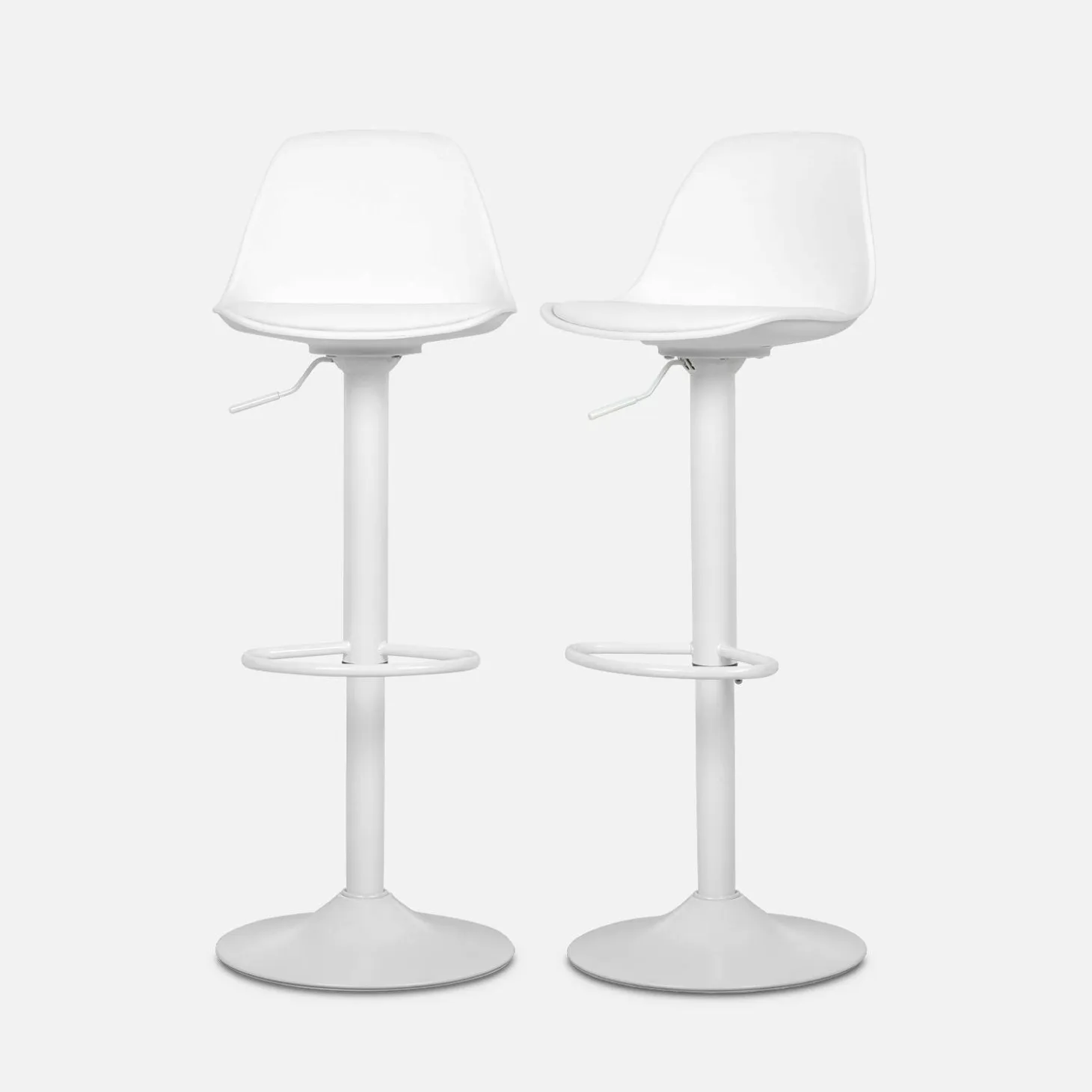 Taburete de bar regulable con imitación cuero, set de 2