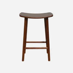 Taburete de bar vintage de madera de caucho, set de 2