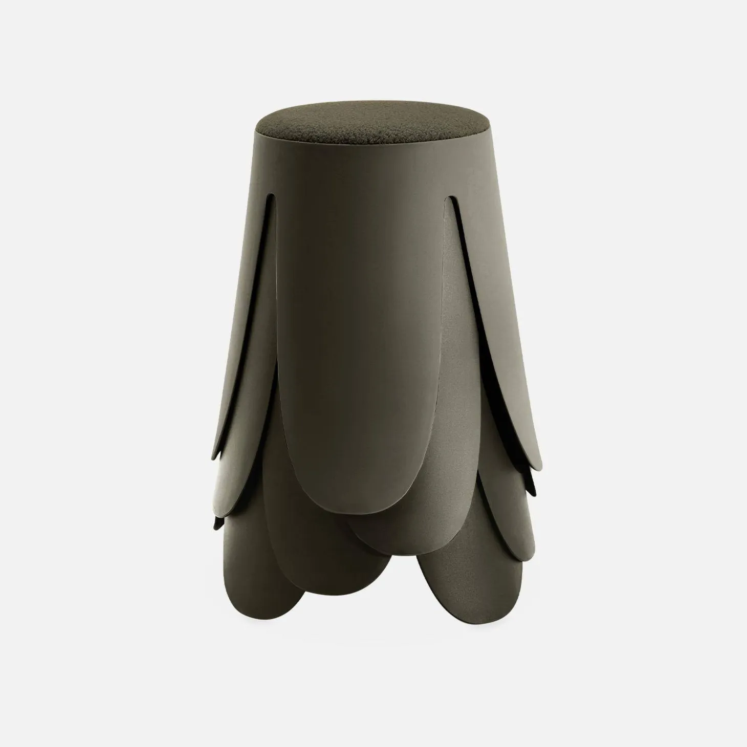 Taburetes apilable de borreguito texturizado, set de 4