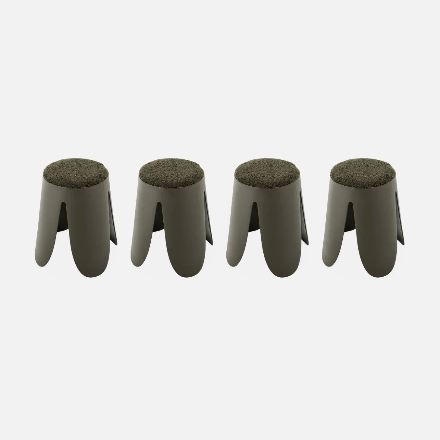 Taburetes apilable de borreguito texturizado, set de 4