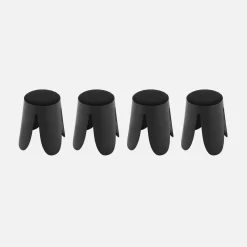 Taburetes apilable de borreguito texturizado, set de 4