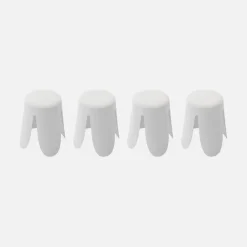 Taburetes apilable de borreguito texturizado, set de 4
