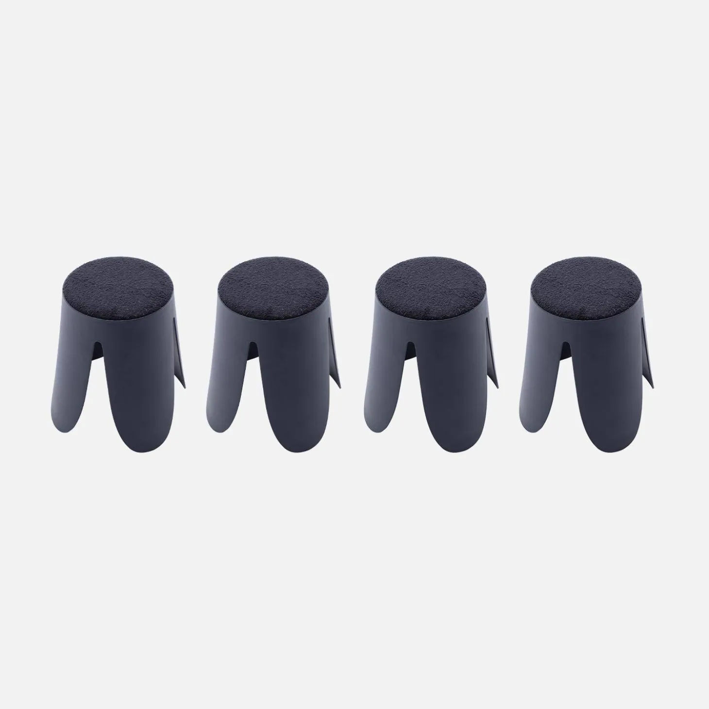 Taburetes apilable de borreguito texturizado, set de 4