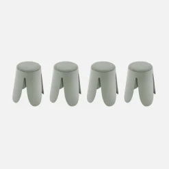 Taburetes apilable de borreguito texturizado, set de 4
