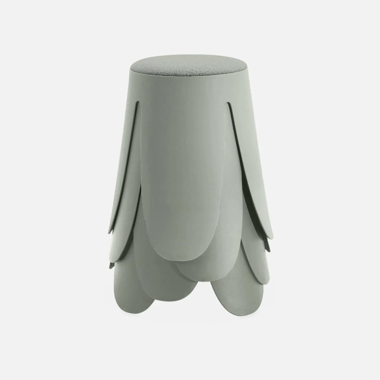 Taburetes apilable de borreguito texturizado, set de 4