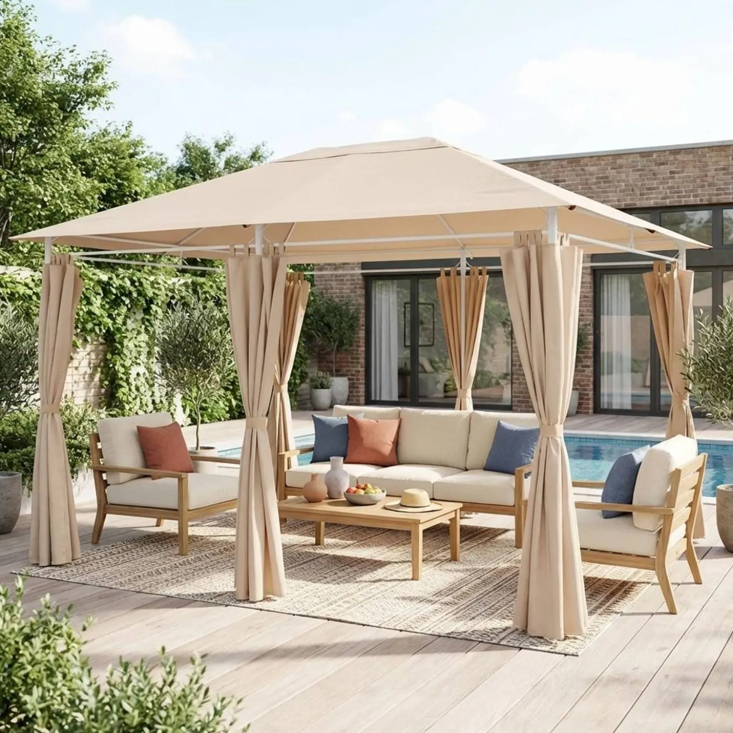 Toldo de techo para pérgola 3x4m