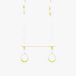 Trapecio de madera con anillas metálicas