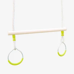 Trapecio de madera con anillas metálicas