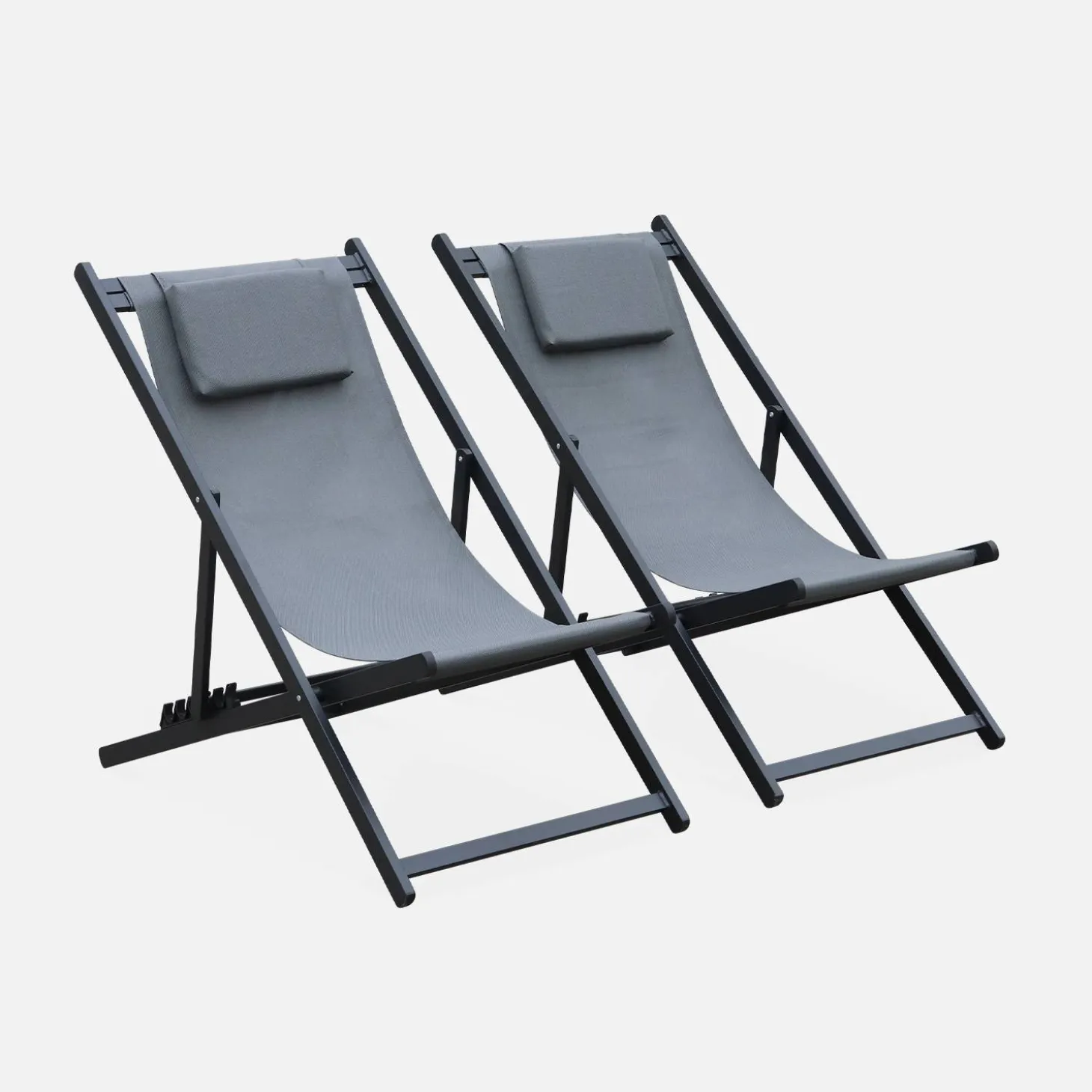 Tumbona de aluminio multi posiciones, set de 2