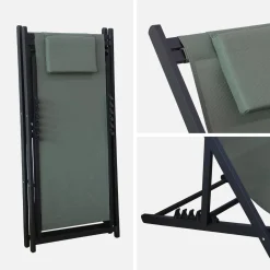 Tumbona de aluminio multi posiciones, set de 2