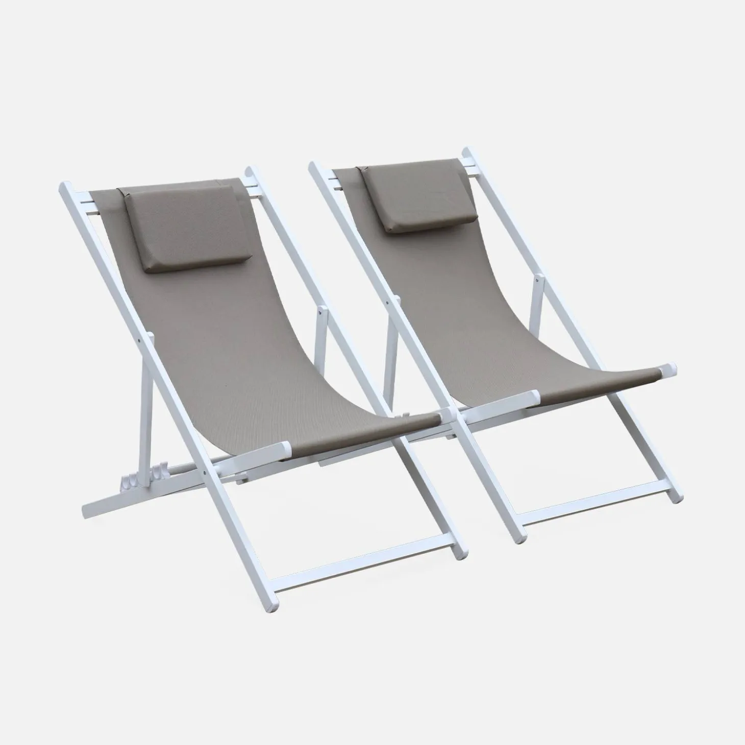 Tumbona de aluminio multi posiciones, set de 2