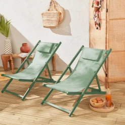 Tumbona de aluminio multi posiciones, set de 2