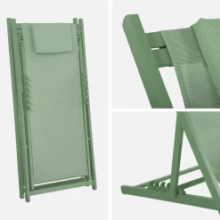 Tumbona de aluminio multi posiciones, set de 2
