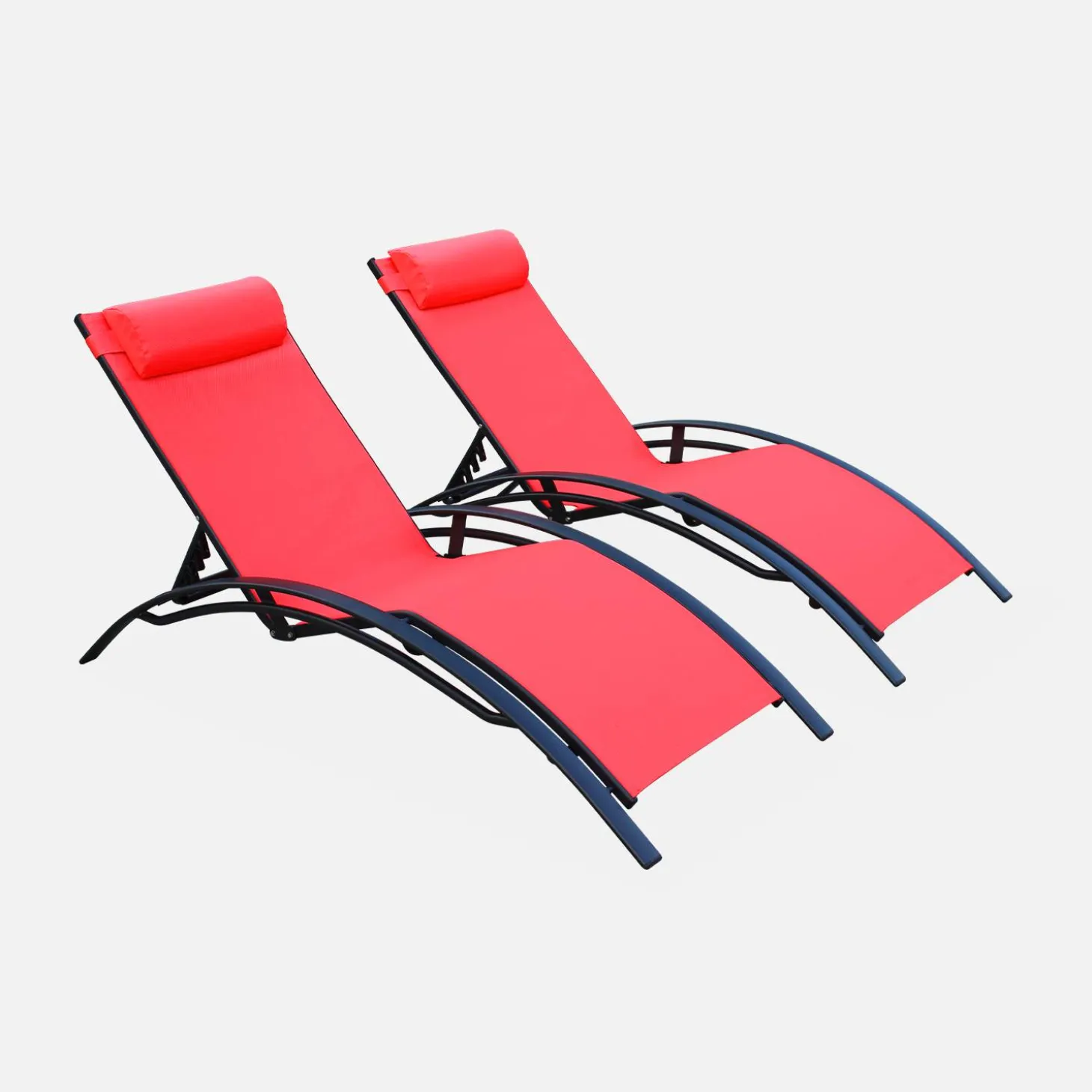 Tumbona de aluminio textileno, set de 2