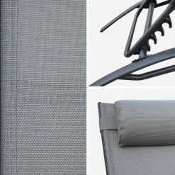 Tumbona de aluminio textileno, set de 2