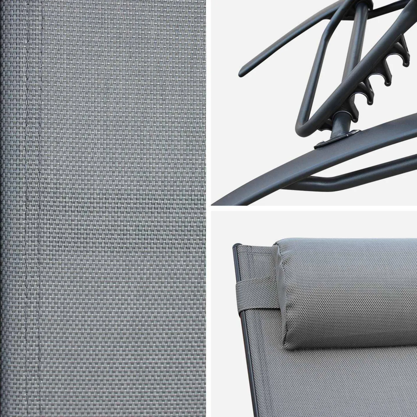 Tumbona de aluminio textileno, set de 2