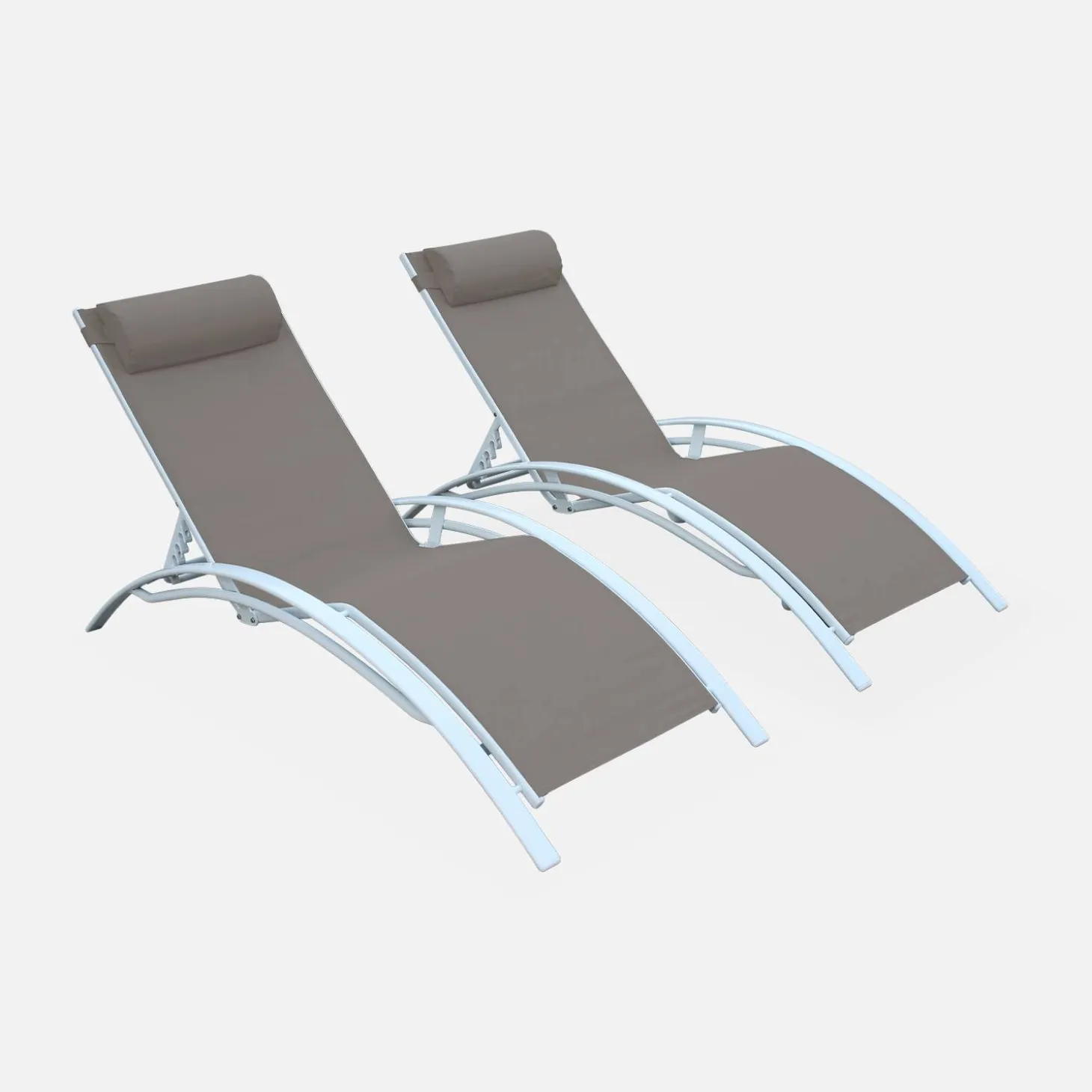 Tumbona de aluminio textileno, set de 2
