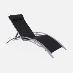 Tumbona de aluminio textileno, set de 2
