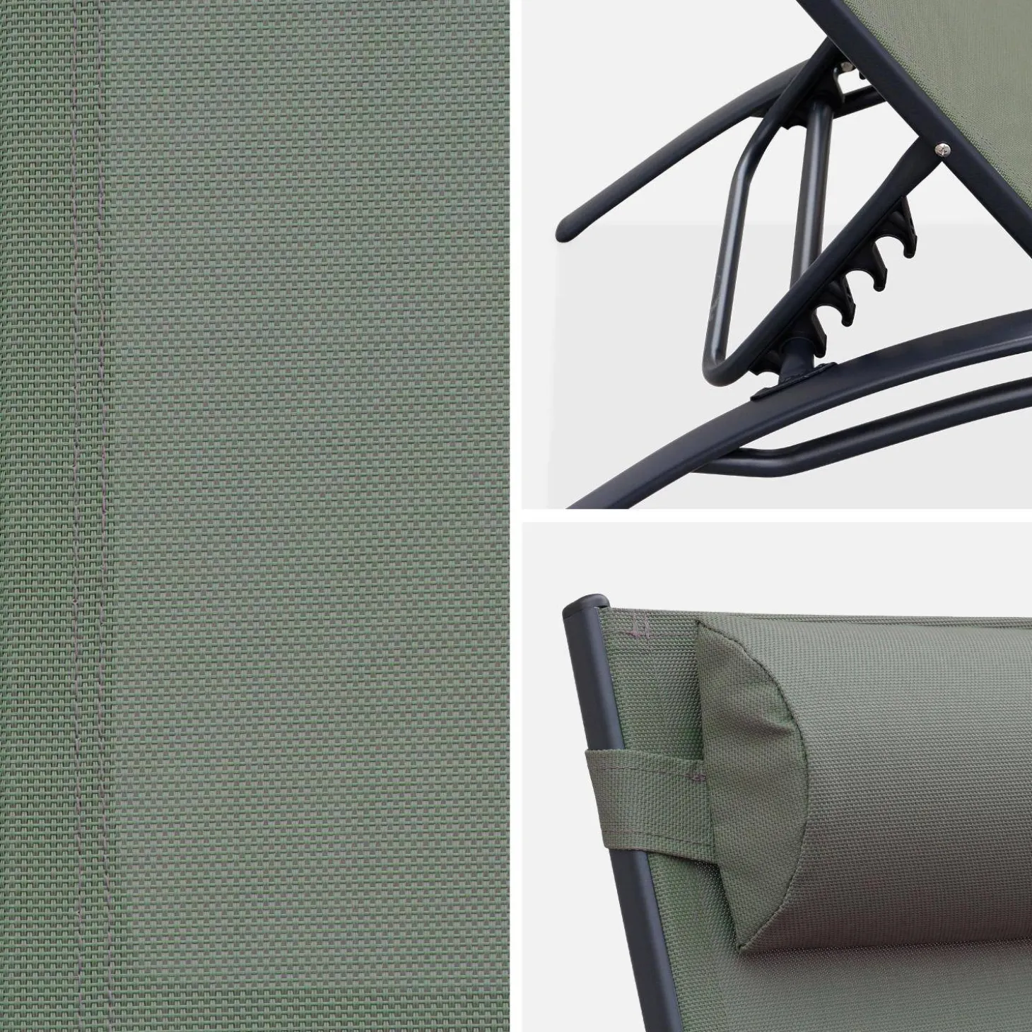 Tumbona de aluminio textileno, set de 2