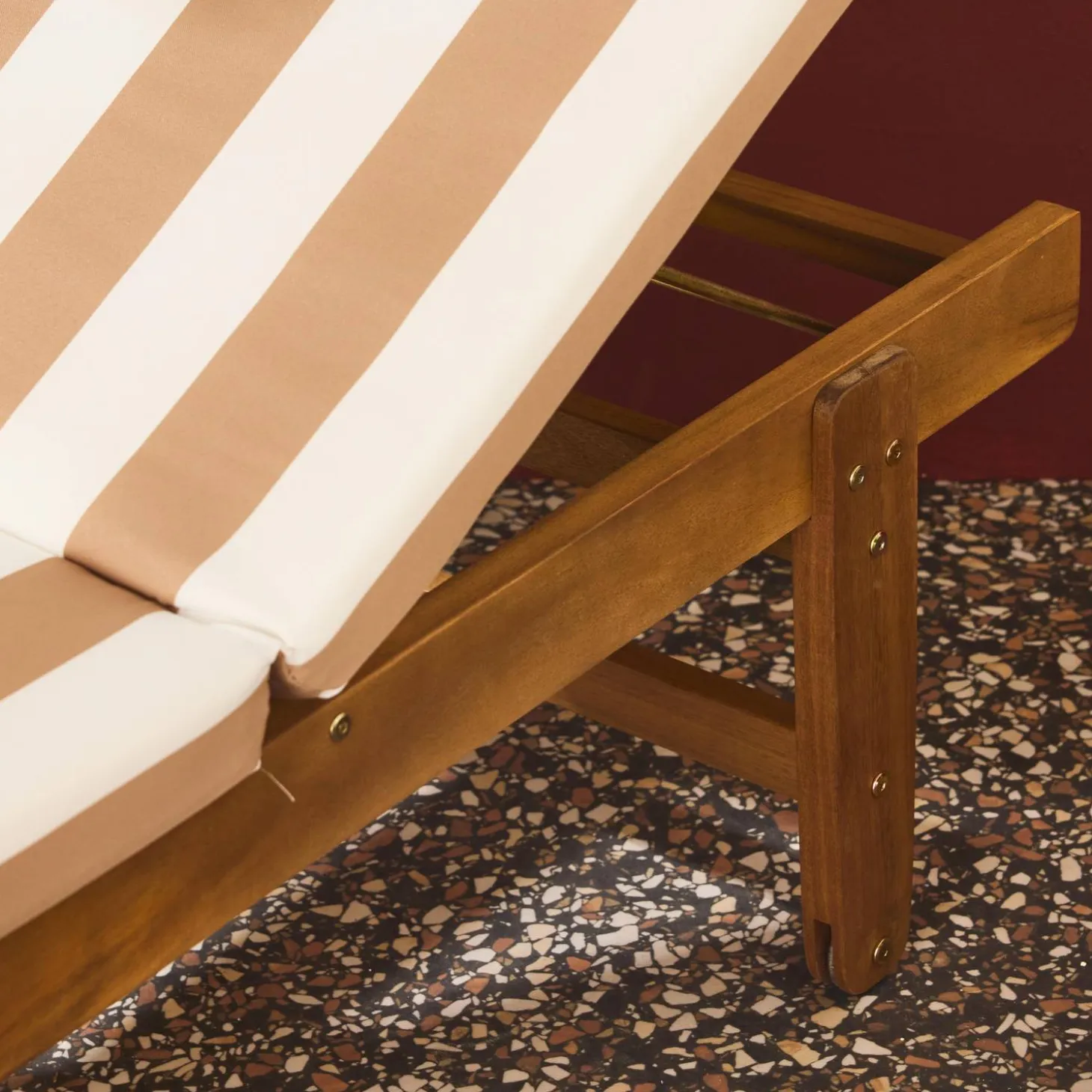 Tumbona de madera con ruedas, set de 2