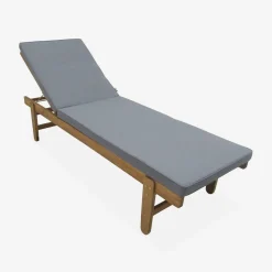 Tumbona de madera con ruedas, set de 2