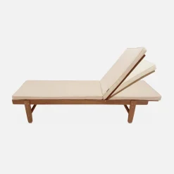 Tumbona de madera con ruedas, set de 2