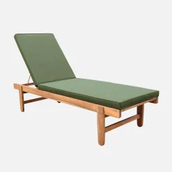 Tumbona de madera con ruedas, set de 2