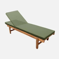 Tumbona de madera con ruedas, set de 2