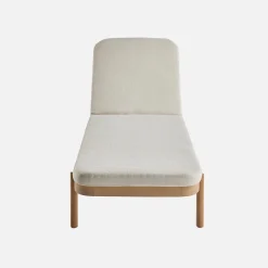 Tumbona de madera de acacia y reclinables, set de 2