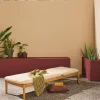 Tumbona de madera de acacia multiposición con ruedas
