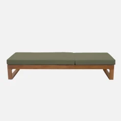 Tumbona de madera de eucalipto multiposición, set de 2
