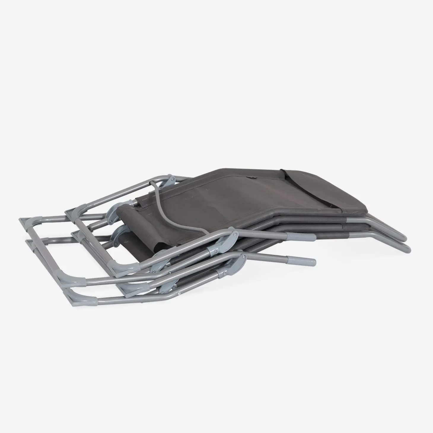 Tumbona plegable de textileno con 2 posiciones, set de 4