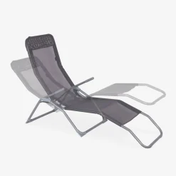 Tumbona plegable de textileno con 2 posiciones, set de 4