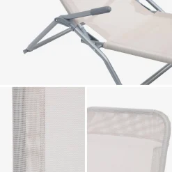 Tumbona plegable de textileno con 2 posiciones, set de 2