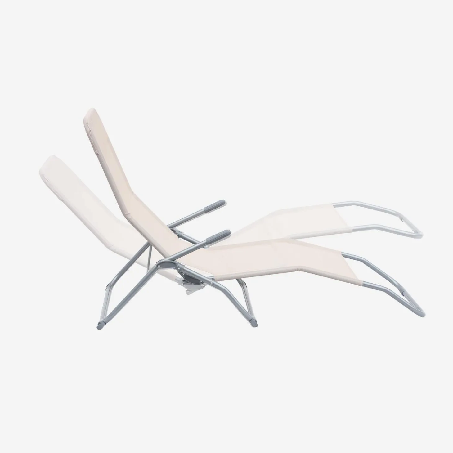 Tumbona plegable de textileno con 2 posiciones, set de 2