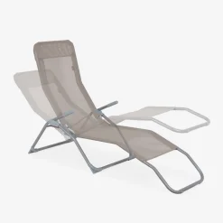 Tumbona plegable de textileno con 2 posiciones, set de 4