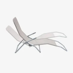 Tumbona plegable de textileno con 2 posiciones, set de 2